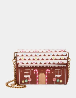 Gingerbread Crossbody Wallet By Betsey Johnson -MODERN MILLIE Shop BETSEYJOHNSON HANDBAGS BJ34420F BROWN