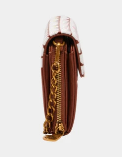 Gingerbread Crossbody Wallet By Betsey Johnson -MODERN MILLIE Shop BETSEYJOHNSON HANDBAGS BJ34420F BROWN SIDE