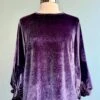Purple Velvet Balloon Sleeve Top By Compania Fantastica