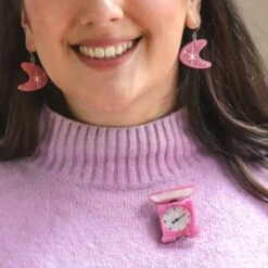 Balance The Scales Brooch By Erstwilder -MODERN MILLIE Shop BHAX109 PINK 04