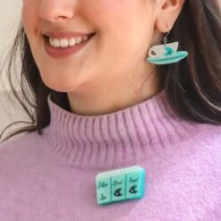 Teal Essential Ingredients Brooch By Erstwilder -MODERN MILLIE Shop BHAX110 TEAL 04