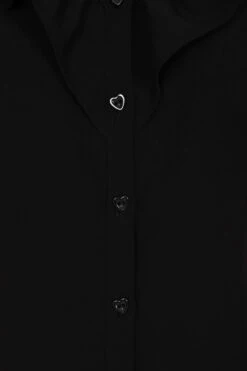 Ruffle Collar Puff Sleeve Top In Black By Banned -MODERN MILLIE Shop BL14227BLACK 2