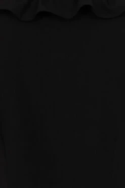 Ruffle Collar Puff Sleeve Top In Black By Banned -MODERN MILLIE Shop BL14227BLACK 4