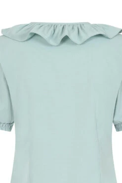 Ruffle Collar Puff Sleeve Top In Light Blue By Banned 11 Ruffle Collar Puff Sleeve Top In Light Blue By Banned -MODERN MILLIE Shop BL14227 Blue 4