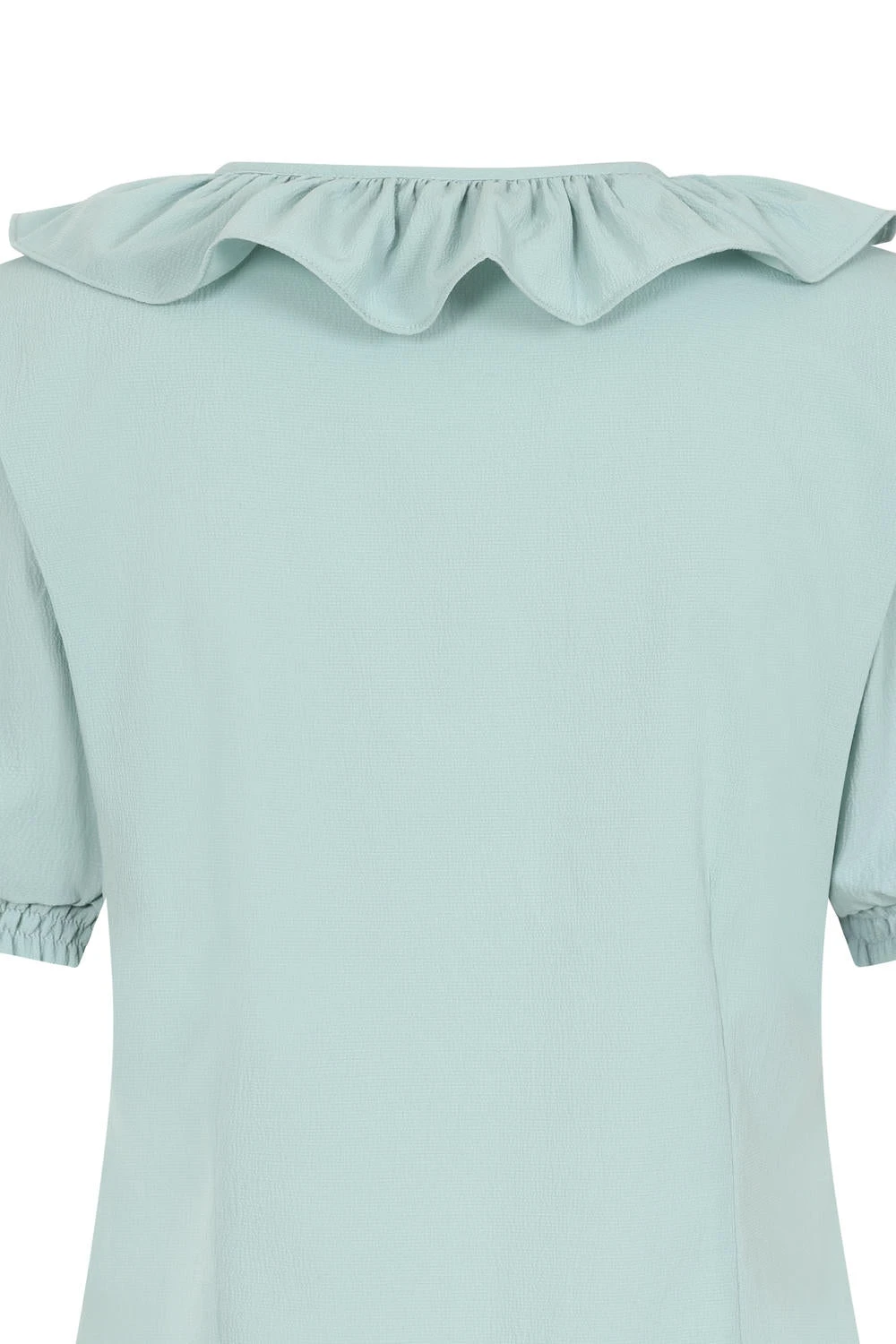 Ruffle Collar Puff Sleeve Top in Light Blue by Banned Ruffle Collar Puff Sleeve Top In Light Blue By Banned -MODERN MILLIE Shop BL14227 Blue 4