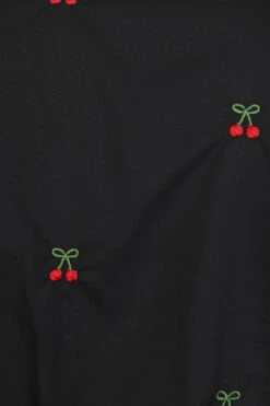 Cropped Button Down Cherry Top In Black By Banned -MODERN MILLIE Shop BL14230 Black 4