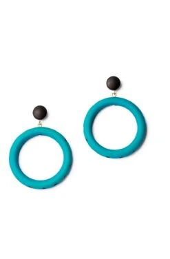 Large Caribbean Matte Hoop Earrings By Splendette