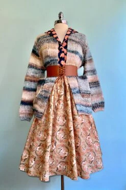 Chunky Knit Open Cardigan In Blue And Tan By Molly Bracken -MODERN MILLIE Shop C16C91DD C0C9 4E56 8D43 B95F475EE925