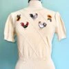 Cream Embroidered Chicken Short Sleeve Sweater -MODERN MILLIE Shop C207CA18 FFC3 40B2 957C CBB63D544D40