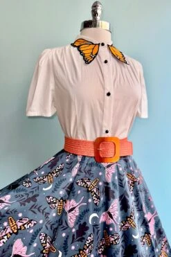 Mauve Nocturnal Moth Full Skirt By Eva Rose -MODERN MILLIE Shop C46D104A 7275 4383 BEFA A0CDF75DE29C