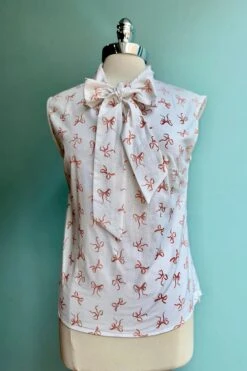 Pink Bows Bow Top By Retrolicious