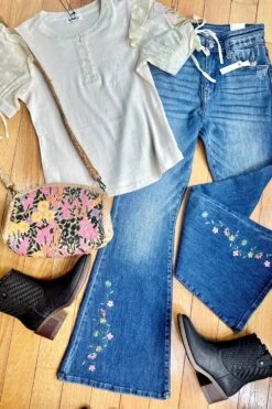 Embroidered Sleeve Top In Cream -MODERN MILLIE Shop C52EDECD D438 44EB 8466 72EFF1C5D6ED