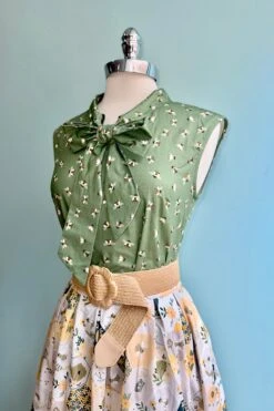 Green Bee Bow Top By Retrolicious 8 Green Bee Bow Top By Retrolicious -MODERN MILLIE Shop C74769D1 2B7E 414B 8547 AE0C400EFB67