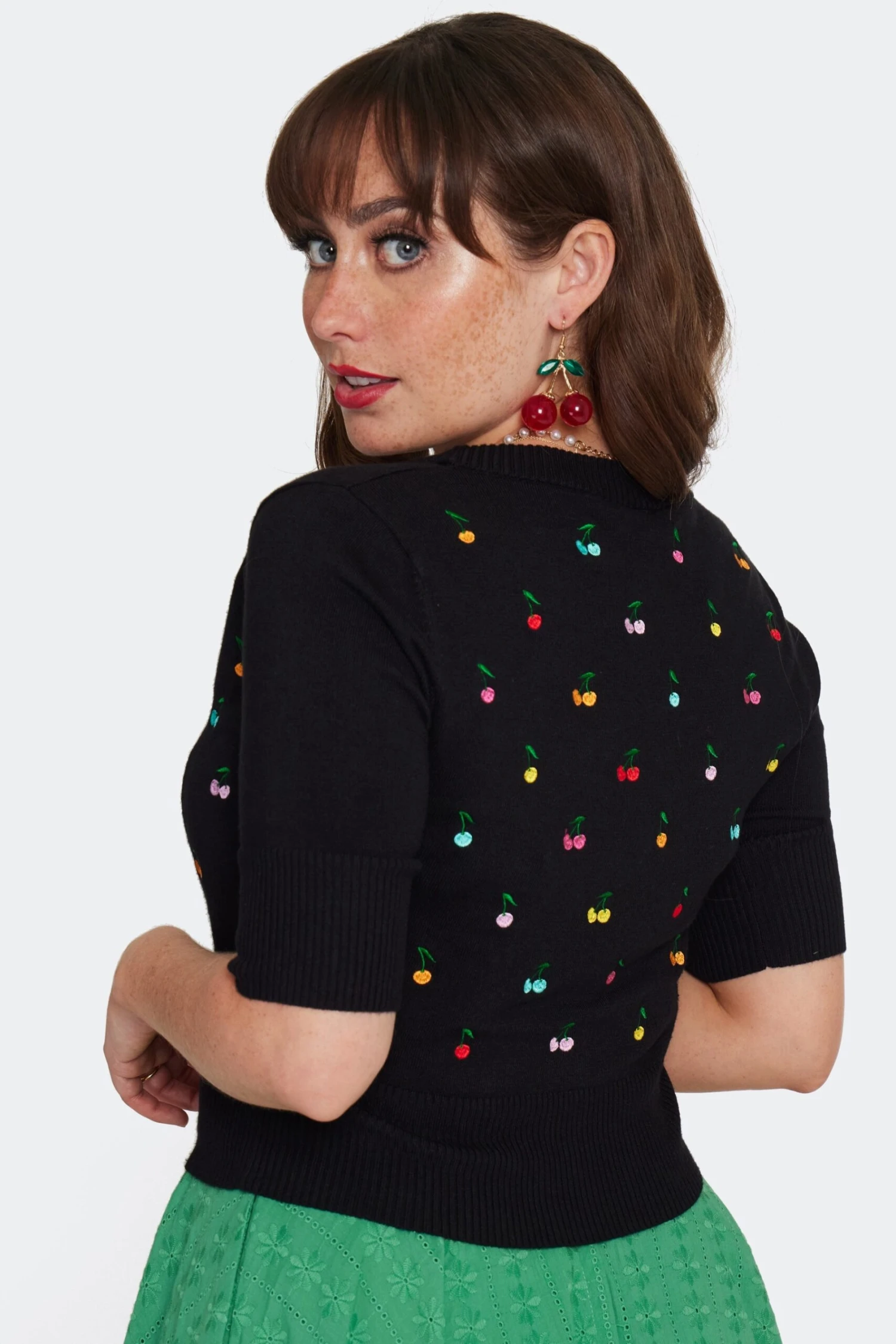 Rainbow Cherry Embroidered Cardigan Sweater by Voodoo Vixen Rainbow Cherry Embroidered Cardigan Sweater By Voodoo Vixen -MODERN MILLIE Shop CAA4500 BLK 02 scaled