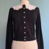 Polly Doily Collar Cardigan In Black By Banned -MODERN MILLIE Shop CB44E5B9 4A22 4CEB 931C AE3817646565