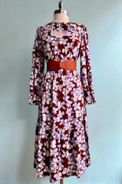 Lavender And Brown Floral Midi Dress By Compania Fantastica -MODERN MILLIE Shop CC363E85 8BC5 4025 8C4A 2E3AA3512CFD
