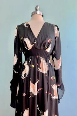 Black Crane Maxi Dress -MODERN MILLIE Shop CD9D88E1 40A0 4C3F 9EFB 1D7270C815B6