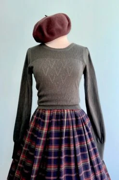 Navy Plaid Gathered Swing Skirt -MODERN MILLIE Shop CDFDAF36 533B 4FFB ACA9 4CB1D13879A9