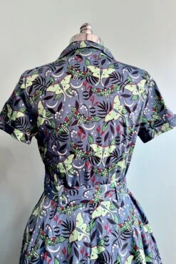 Green Nocturnal Moth Knee-Length Shirtwaist Dress By Eva Rose -MODERN MILLIE Shop CE569BDA 6425 4AC6 A9E2 CC93824C2DC3