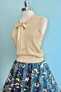 Tan Anchor Pointelle Knit Sleeveless Tina Sweater By Banned -MODERN MILLIE Shop CEEB3E3F 1BDE 49FE 9B8E 3E873715A40C