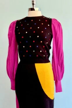 Rainbow Dot Embroidered Black Sweater Vest By Tulip B. -MODERN MILLIE Shop CF06C69E 7B53 4FDB A2EF D5CC1518BD9A