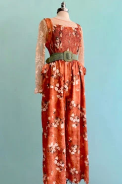 Orange Daisy Smocked Wide Leg Jumpsuit