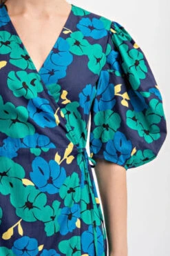 Emerald And Navy Balloon Sleeve Wrap Dress -MODERN MILLIE Shop D2A7CDD6 DD1B 46F7 8778 2B0052AC0B5E