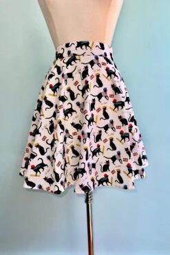 French Cats Skater Skirt By Retrolicious