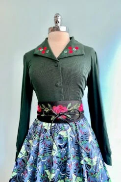 Jazzlyn Green Embroidered Top By Hearts & Roses London -MODERN MILLIE Shop D60EEE76 152A 4607 AF87 8A901A904EF8