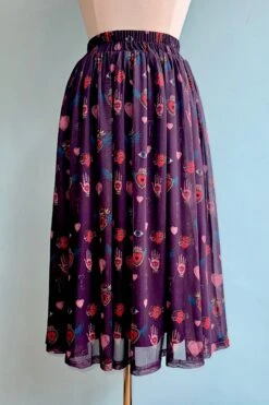 Alchemy Hearts Mesh Midi Skirt By Jawbreaker