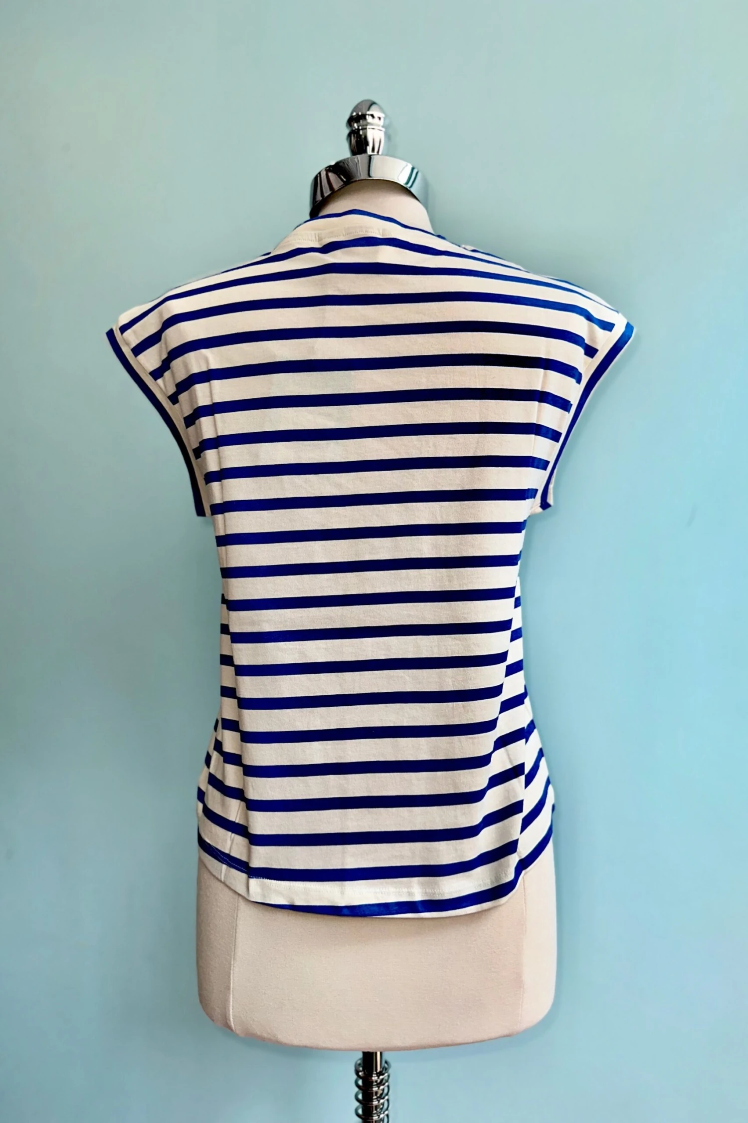 Blue and White Striped T-Shirt Top by Compania Fantastica Blue And White Striped T-Shirt Top By Compania Fantastica -MODERN MILLIE Shop D951FF22 F451 472A 9098 709E7BE0DF1A scaled