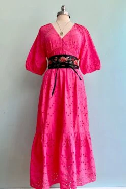 Pink Eyelet Midi Dress By Molly Bracken -MODERN MILLIE Shop DC2BD366 DB6E 46F7 A65D DEFC7060EEEF