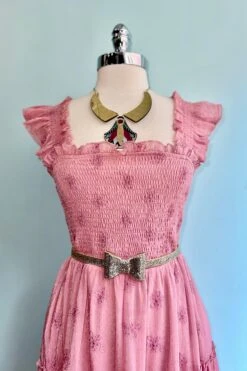 Pink Floral Embroidered Midi Dress -MODERN MILLIE Shop DD8D4E9C ACCC 4810 99CA 255FB1C65336