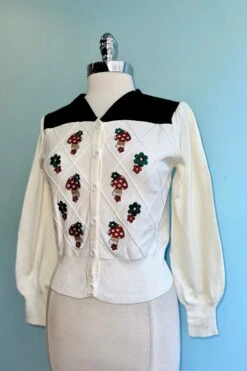 Mushroom Embroidered Cardigan Sweater -MODERN MILLIE Shop DE58DCA6 9A86 4723 BEF0 8E72B27932A6
