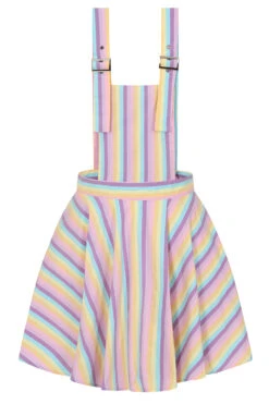Hikari Rainbow Stripe Pinafore Mini Dress By Banned -MODERN MILLIE Shop DR17144MULTI 1