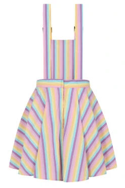 Hikari Rainbow Stripe Pinafore Mini Dress By Banned -MODERN MILLIE Shop DR17144MULTI 3