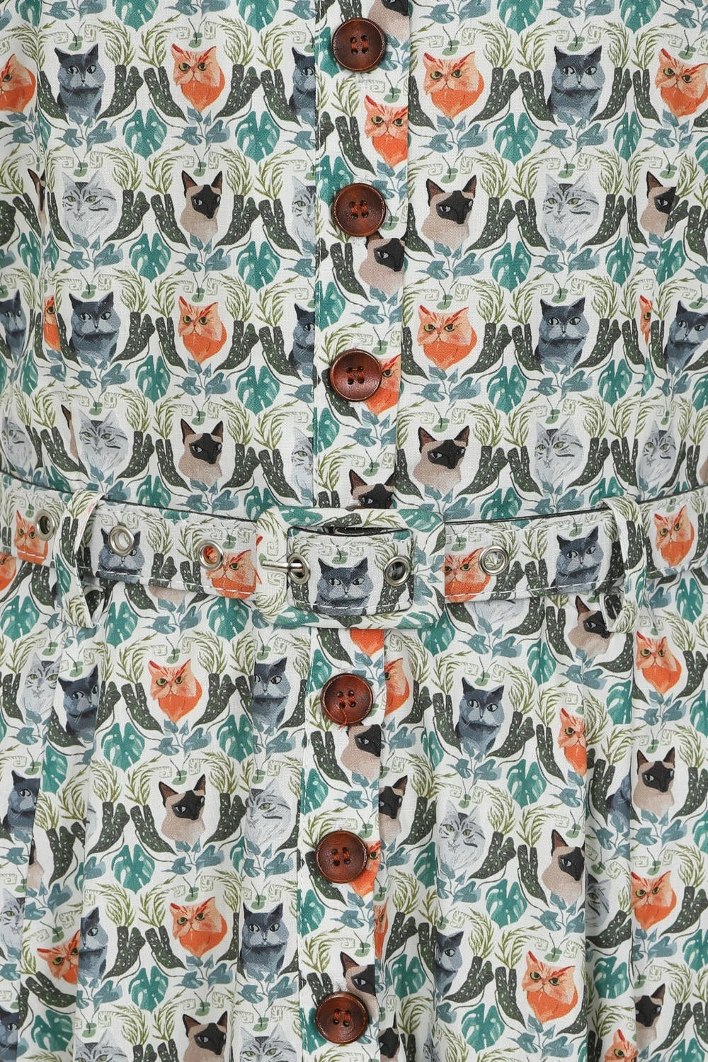 Cat Portraits Bella Shirt Dress by Banned Cat Portraits Bella Shirt Dress By Banned -MODERN MILLIE Shop DR17157 White 2