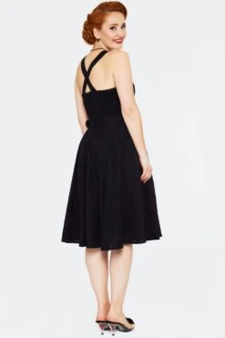 Black Eyelet Smocked Dress By Voodoo Vixen -MODERN MILLIE Shop DRA10097 BLK 02