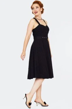 Black Eyelet Smocked Dress By Voodoo Vixen -MODERN MILLIE Shop DRA10097 BLK 05