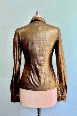 Gigi Gold Metallic Blouse By Hell Bunny -MODERN MILLIE Shop E5374F20 D375 4275 B9AF C3543C93A8EA