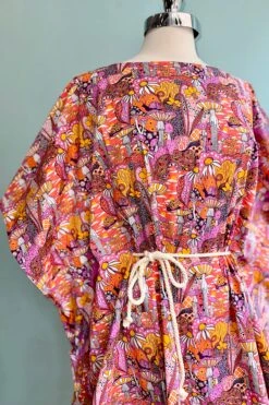 Sunset Mushroom Woven Short Caftan By Blue Platypus -MODERN MILLIE Shop E541F2C8 3C4B 4335 BEB8 96644F888DD2
