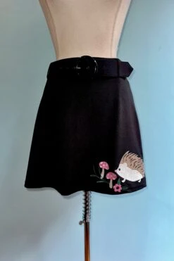 Final Sale Hedgehog Embroidered Mini Skirt