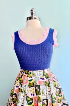 Azure Scalloped Pointelle Knit Tank Top -MODERN MILLIE Shop E9542F4D 98CC 4FE1 856E 1A68C9275964