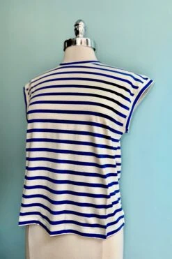 Blue And White Striped T-Shirt Top By Compania Fantastica 7 Blue And White Striped T-Shirt Top By Compania Fantastica -MODERN MILLIE Shop E9C20007 41E7 4F0E 8A03 167FE3B64B6A