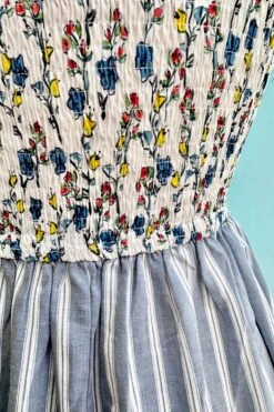 Blue Floral And Striped Print Midi Dress 10 Blue Floral And Striped Print Midi Dress -MODERN MILLIE Shop EDED4ACC 2DEB 48C8 B7A6 1AA923F58876