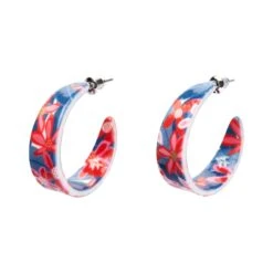 Hoop Stud Floral Essential Earrings By Erstwilder In Multiple Colors! -MODERN MILLIE Shop EEBO116WHS RED 01