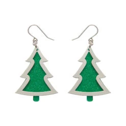Christmas Tree Drop Essential Earrings By Erstwilder In Multiple Colors 4 Christmas Tree Drop Essential Earrings By Erstwilder In Multiple Colors -MODERN MILLIE Shop EEBQ104GreenChristmasTreeDropEarrings Silver 1