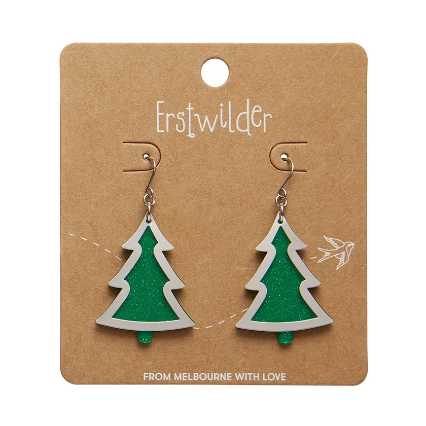 Christmas Tree Drop Essential Earrings by Erstwilder in Multiple Colors Christmas Tree Drop Essential Earrings By Erstwilder In Multiple Colors -MODERN MILLIE Shop EEBQ104GreenChristmasTreeDropEarrings Silver 2