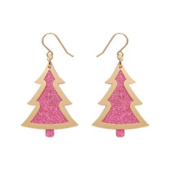 Christmas Tree Drop Essential Earrings By Erstwilder In Multiple Colors 6 Christmas Tree Drop Essential Earrings By Erstwilder In Multiple Colors -MODERN MILLIE Shop EEBQ105PinkChristmasTreeDropEarrings Gold 1