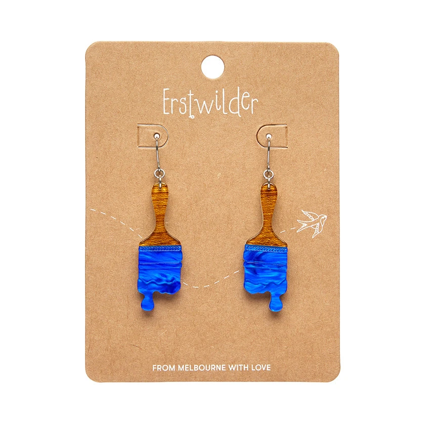 Paint Brush Ripple Drop Earrings by Erstwilder in Multiple Colors! Paint Brush Ripple Drop Earrings By Erstwilder In Multiple Colors! -MODERN MILLIE Shop EECK102PaintBrushRippleDropEarrings Blue 2